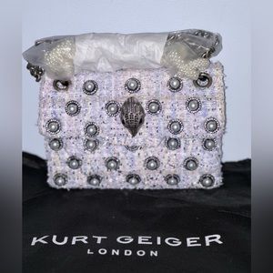 Kurt Geiger London Mini Metallic Tweed Embellished Convertible Shoulder Bag